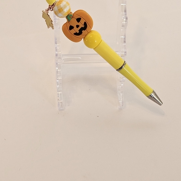 Hand Crafted Halloween Pens Fall & Floral Beaded Set of 3 Ballpoint Black Ink 6" - Picture 5 of 17